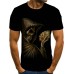 Casual O Neck Print Black Men T-shirt