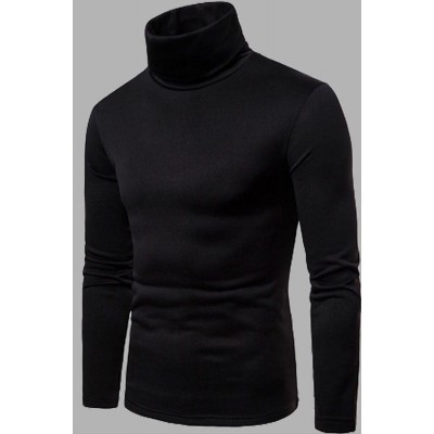 Men Turtleneck Basic Skinny Sweater