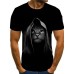 Casual O Neck Print Black Men T-shirt