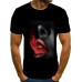 Casual O Neck Print Black Men T-shirt